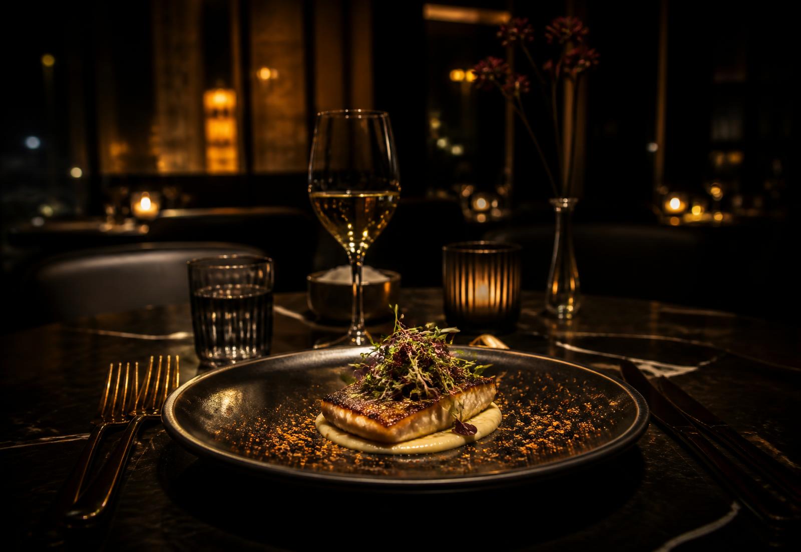 Nasvícený stůl v prémiové restauraci